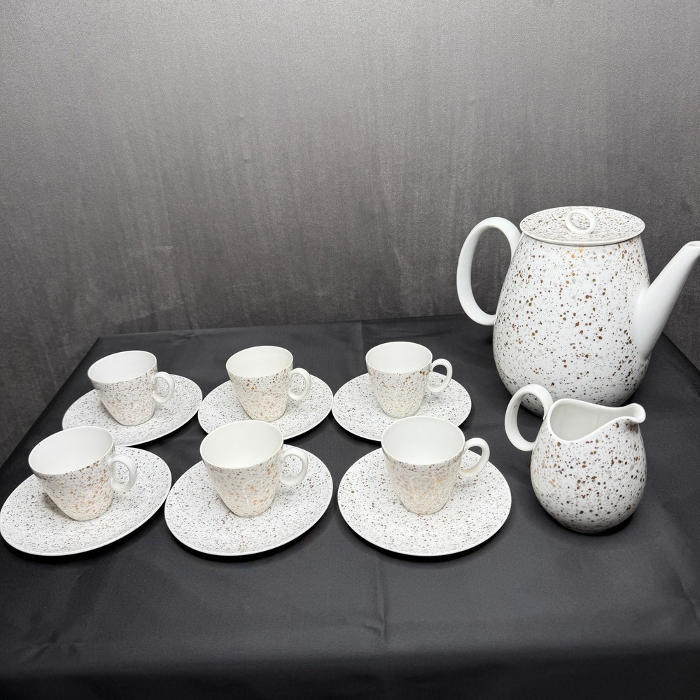 Vintage 1950s Raymond Loewy Rosenthal Continental China Spatter Coffee Set 14pc